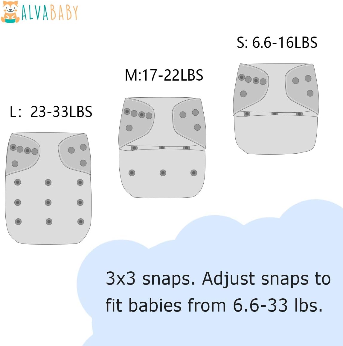 ALVABABY 6pcs Cloth Diaper Covers &1 Wet Dry Bag, Washable Reusable Cloth Nappy Shell for Prefold with Multi-Functional Bag, Flat or Fitted Diaper Inserts 6NKZ06