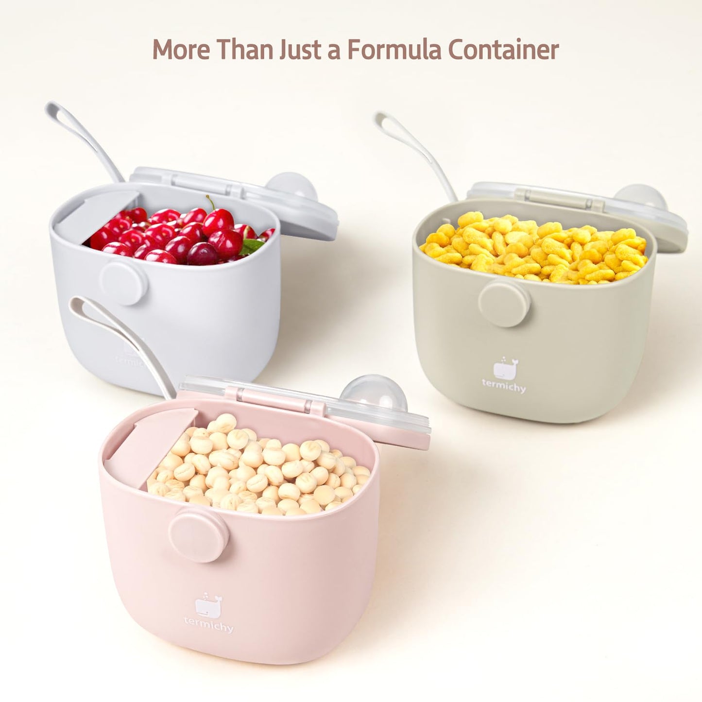 Termichy Baby Formula Dispenser, Portable Milk Powder Dispenser Container with Carry Handle and Scoop for Travel Outdoor Activities with Baby Infant, 8.8OZ, 0.55LB, 250g, 500ml (Pink)
