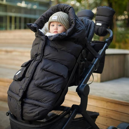 7AM Enfant Stroller Blanket 212 - Adjustable Baby Car Seat Zipped Blanket for Babies Winter, Unisex Multi Purpose Fleece Lined Warm Hooded Toddler Footmuff Water Repellent | (6M - 4T)