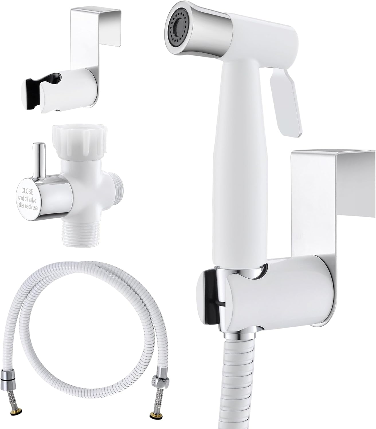 Purrfectzone Bidet Sprayer for Toilet, Handheld Sprayer Kit, Cloth Diaper Sprayer Set - Easy to Install - Stainless Steel