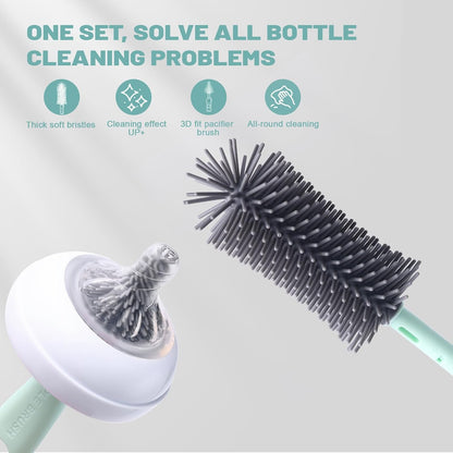 Bottle Cleaner Brush Set Travel Bottle Cleaner Kit Portable Bottle Cleaning Kit Cleaner Brush Set Toddler Cleaning Set Baby Travel Essentials for Flying Toddler Airplane Travel Essentials
