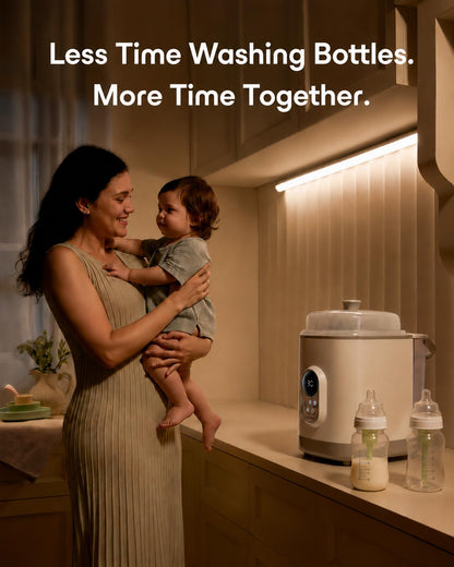Baby Bottle Washer Pro, Sterilizer & Dryer — Wash 6 Bottles at Once, All-in-One Cleaner for Bottles, Pump Parts & Baby Essentials – Replaces Hand Washing, Time-Saving for Busy Parents