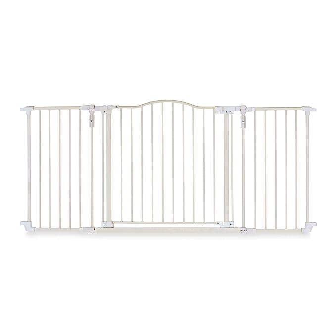 Toddleroo by North States - Deluxe Décor Safety Gate: Hardware Mounted Extra Wide Metal Baby Gate - Adjustable Child Gate - 38.3 to 72 Inches Wide - 30 Inches Tall - Warm White