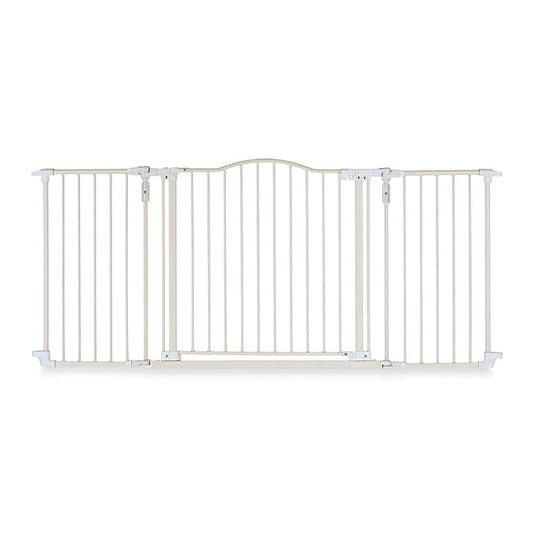 Toddleroo by North States - Deluxe Décor Safety Gate: Hardware Mounted Extra Wide Metal Baby Gate - Adjustable Child Gate - 38.3 to 72 Inches Wide - 30 Inches Tall - Warm White
