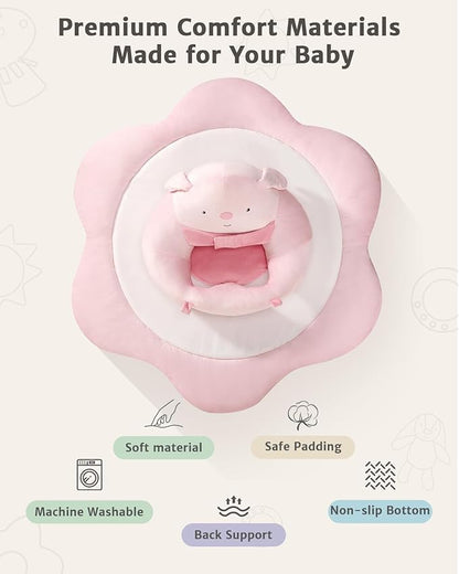 3-in-1 Baby Play Mat, Baby Seats for Infants for Sitting Up, Tummy Time Mat with 5 Detachable Toys, Activity Gym & Playmats for Babies 0-6 6-12 Months, Newborn Babies Shower Gifts