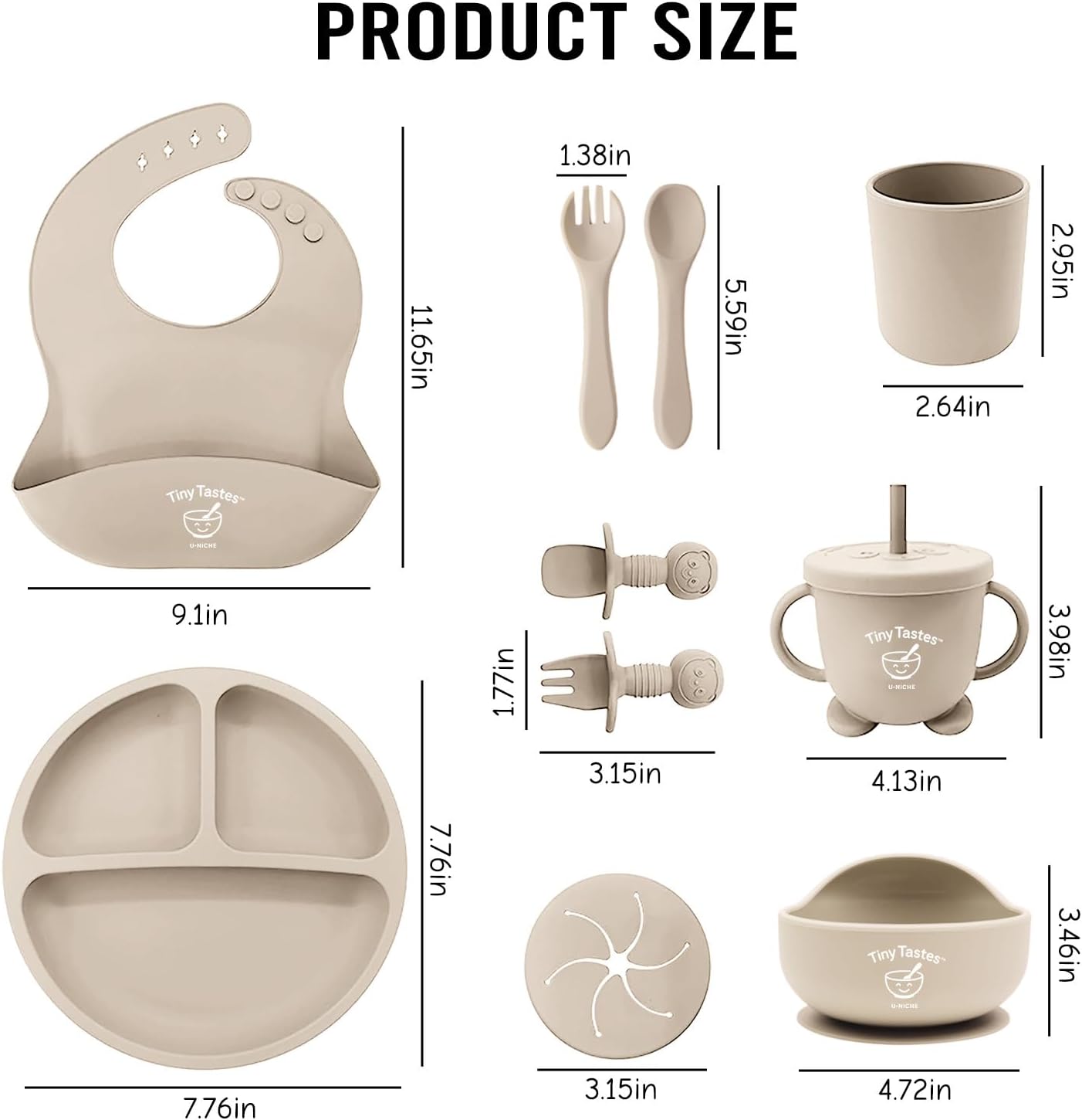 10-Piece Silicone Baby Feeding Set – BPA-Free, Spill-Proof Suction Plate, Bowl, Bib, Snack Cup & Utensils | Dishwasher Safe, Baby Gift Ready (Blue)