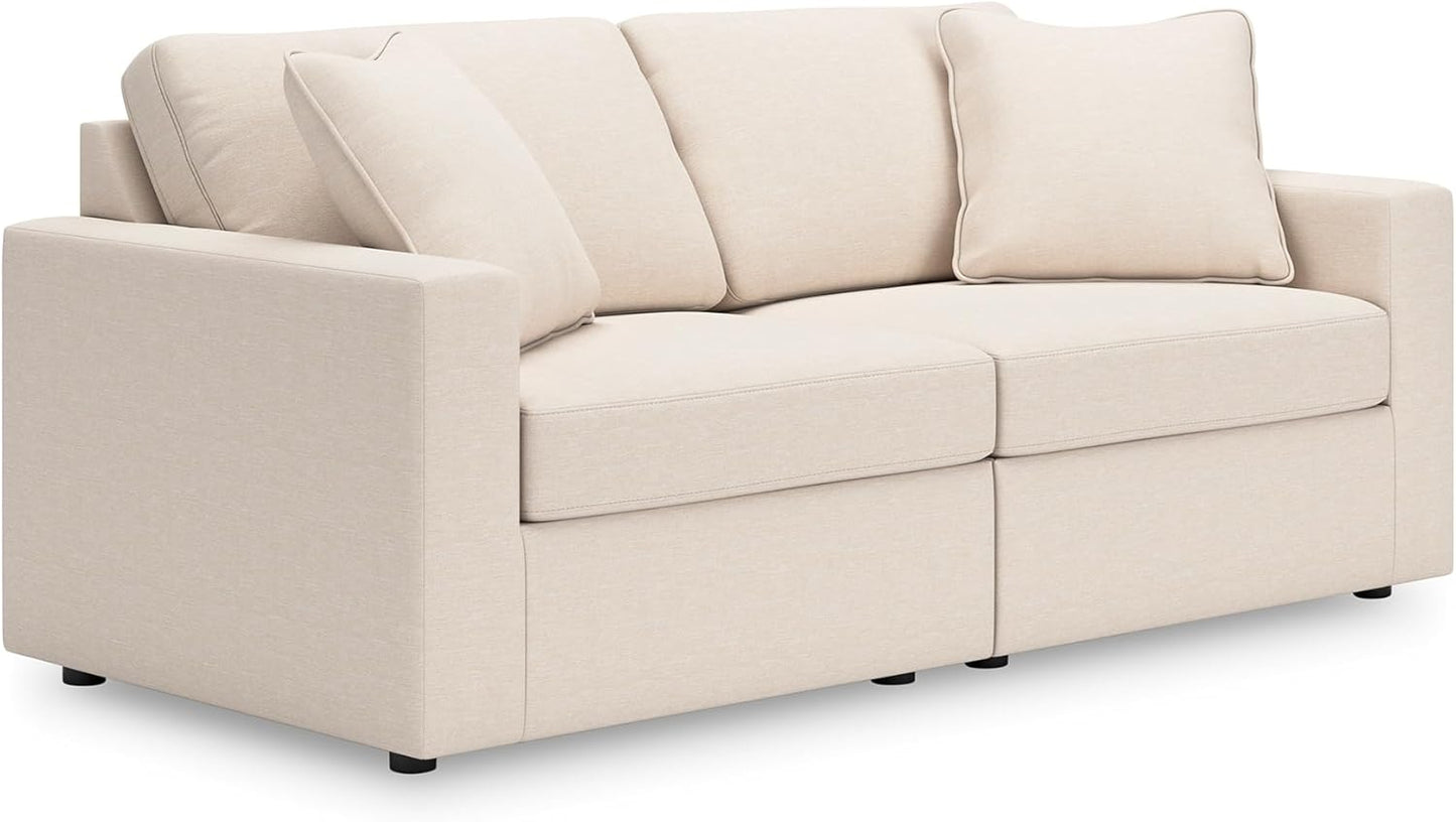 Signature Design by Ashley Modmax Coastal Press-Back Swivel Glider Rocker Recliner with Machine Washable Cover, Hidden Storage Compartments and 2 Bolster Pillows, Beige - Colors A