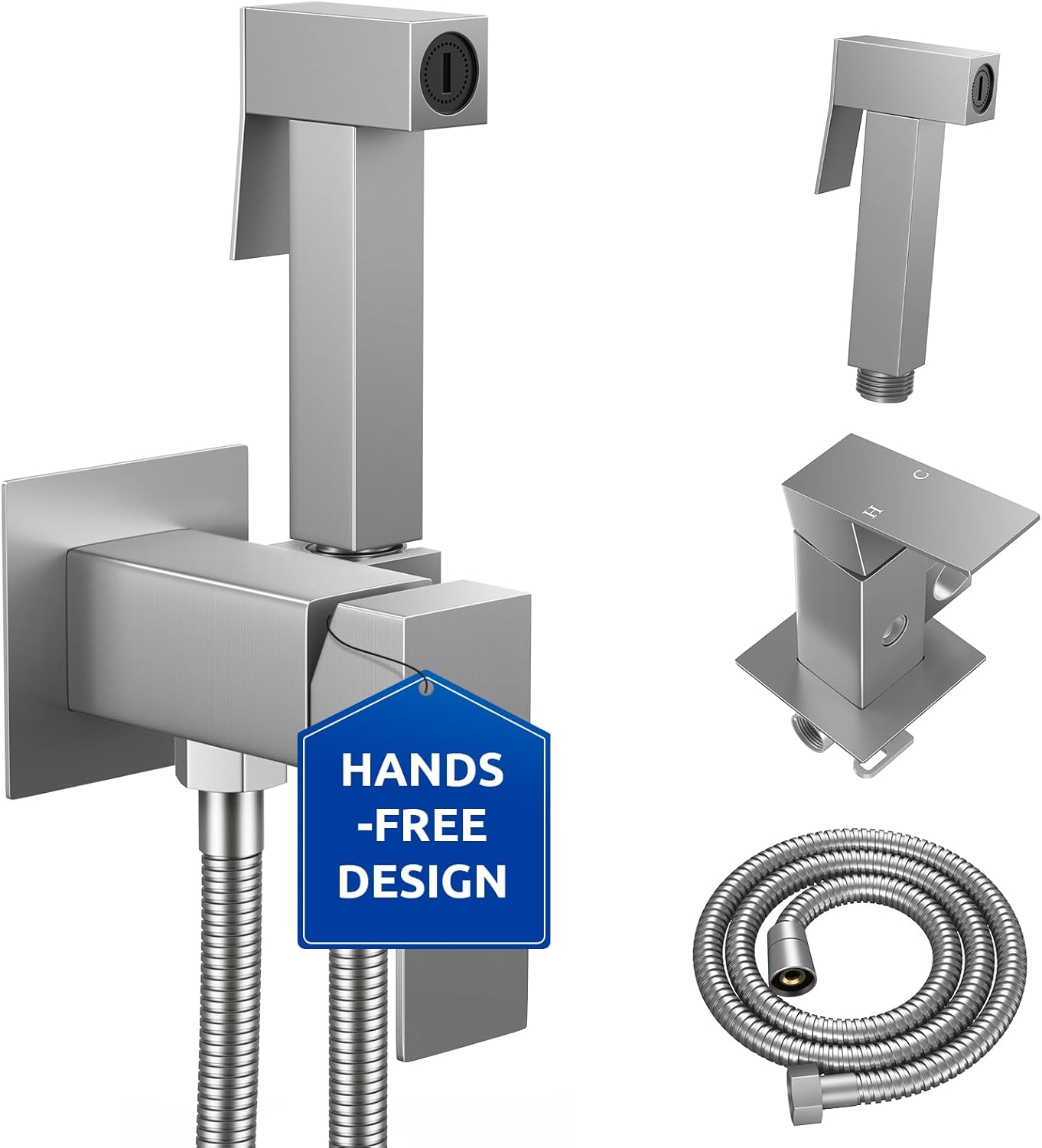 Arofa Handheld Bidet Sprayer for Toilet - 2 Pack Bidets Faucet for Existing Toilets Cloth Diaper Jet Sprayer, Stainless Steel Muslim Shower with Bidet Hose for Feminine Wash
