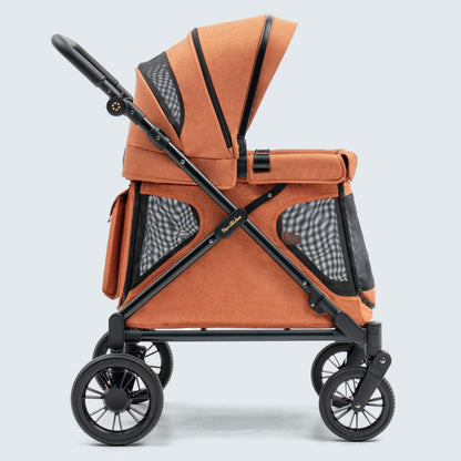 Familidoo Q1 Multi-Use Kids Wagon Stroller – Foldable, Lightweight & All-Terrain for Kids & Pets – 5-Point Safety Harness, Rain Cover & Compact Travel Design – Supports Up to 132 lbs (Sage Green)