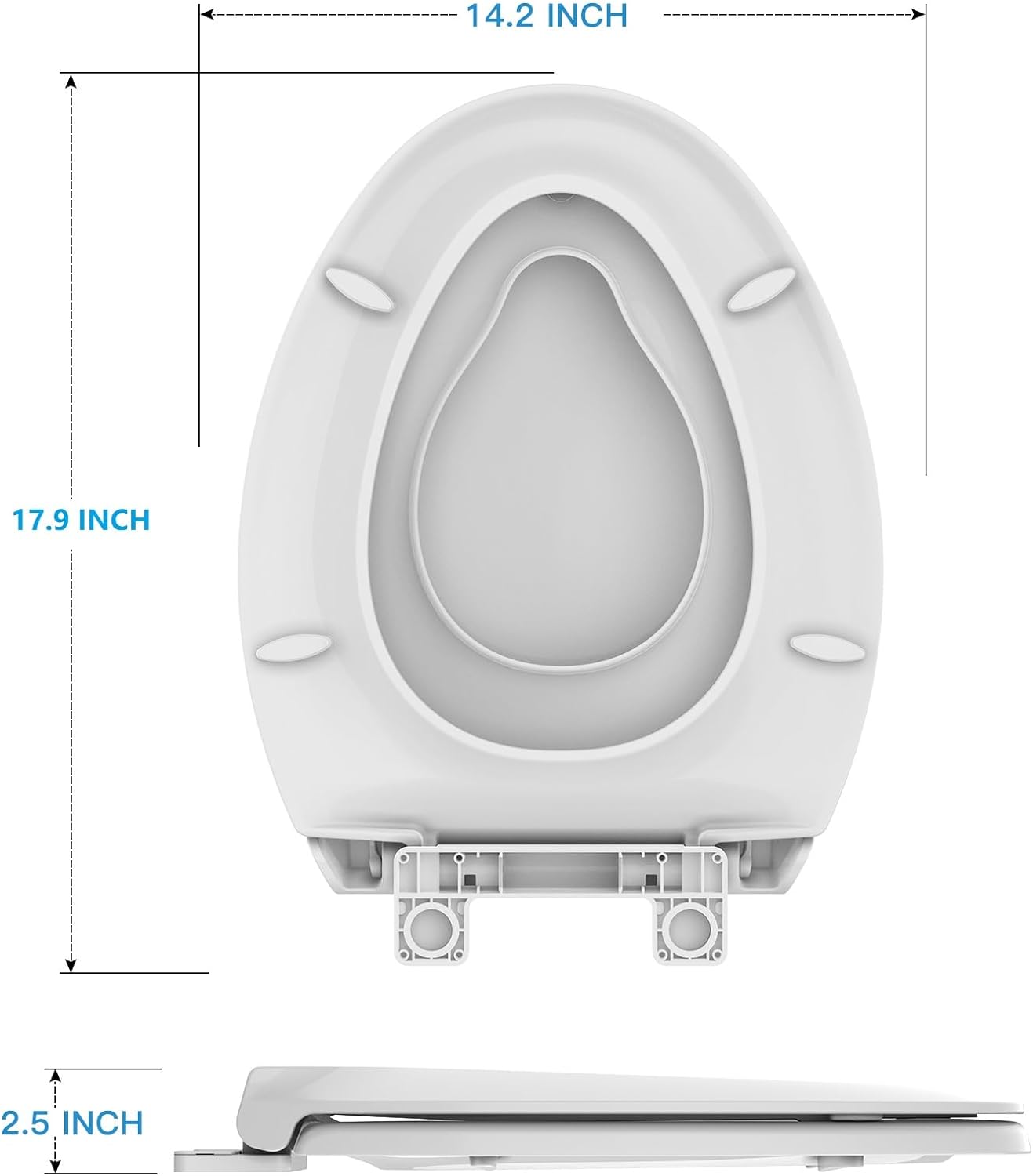 Toilet Seat with Toddler Seat Elongated, PP Material Family Toilet Seat Cover, Soft Close Adult & Toddler Seats, Easy to Clean, Safe Potty Training Solution for Kids, Bathroom Upgrade for Home
