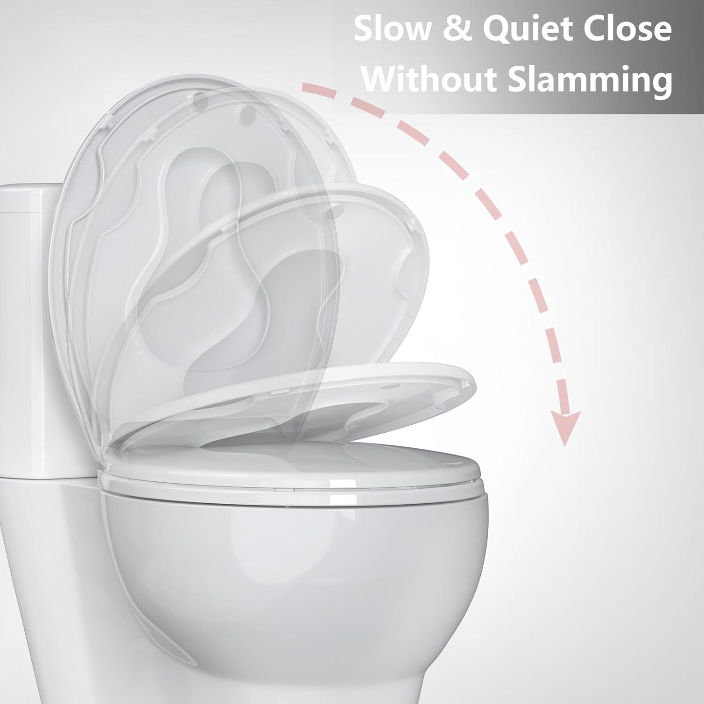 Toilet Seat Round,Toilet Seat with Toddler Seat Built in, Potty Training Toilet Seat Round Fits Both Adult and Child, with Soft Close,Easy Install and Clean - White, Round