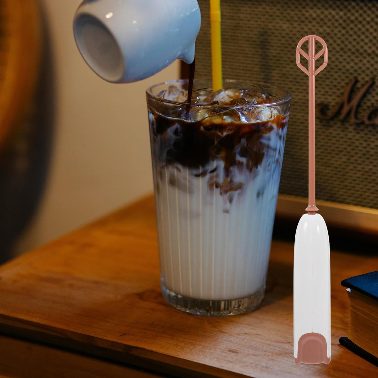 PRETYZOOM Handheld Electric Baby Formula Mixer 10.15In with Detachable Stirring Stick Portable Milk Powder Stirrer Easy to Clean Battery Operated