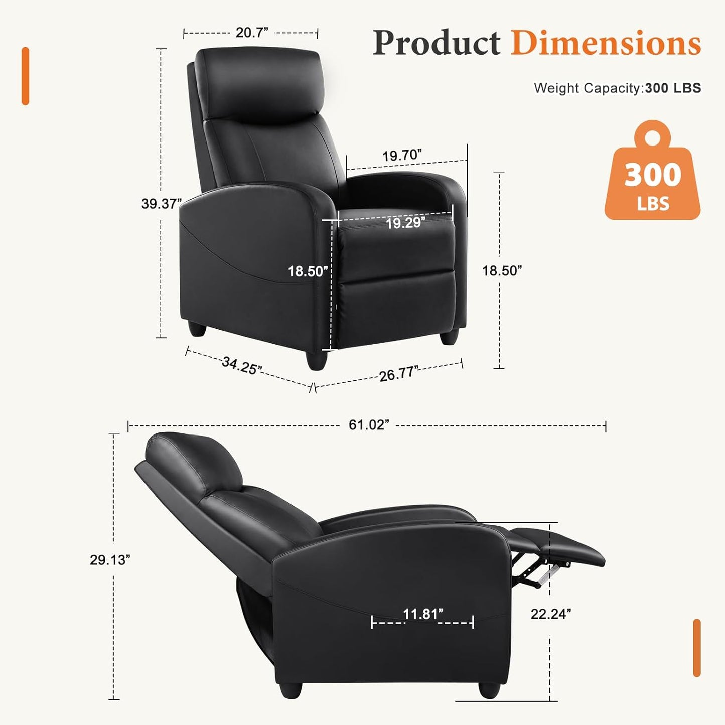 Sweetcrispy Recliner Chair, 360 Swivel Rocker Chair for Adults, Glider Rocker Recliners, Nursery Chairs for Living Room, High Back, Upholstered Deep Seat, Classical Brown