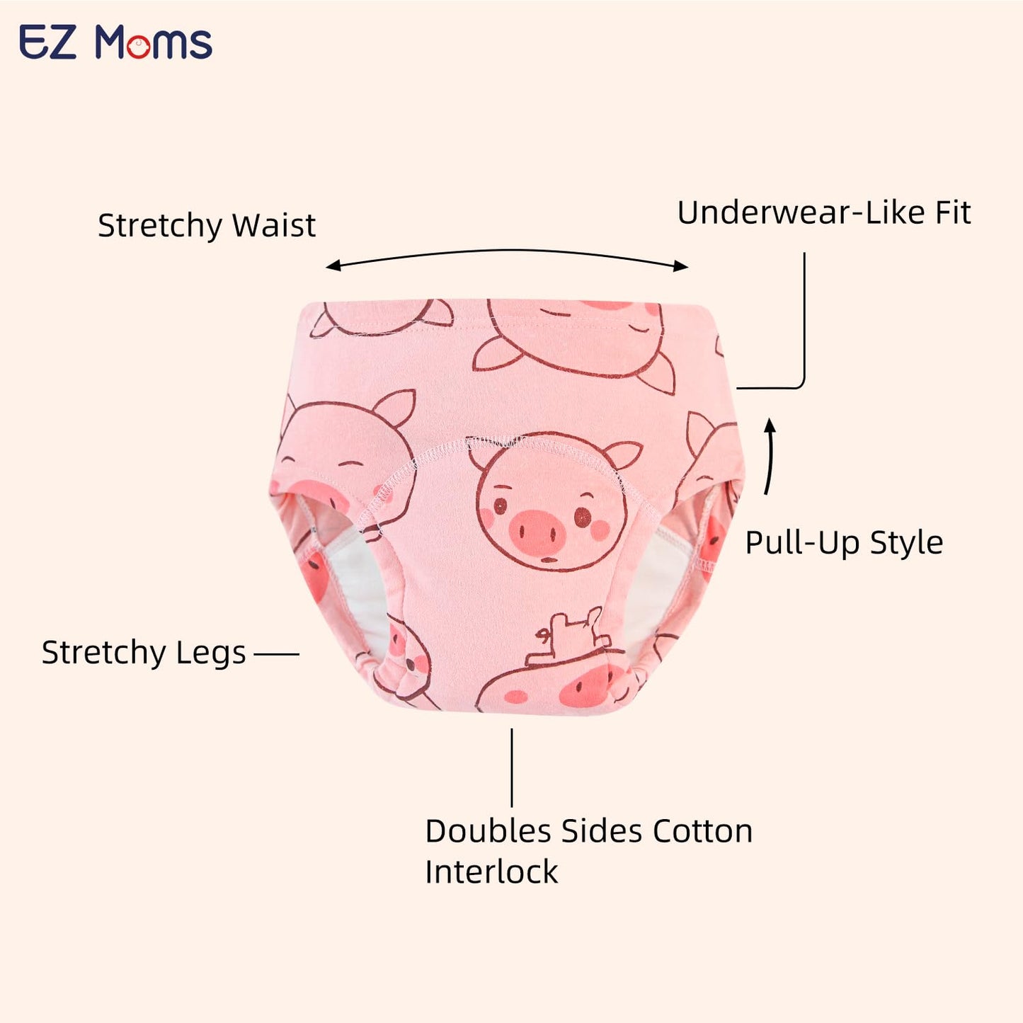 EZ Moms 6 Packs Absorption Toddler Potty Training Underwear for Boys 100% Cotton Toilet Training Pants 1T Leakproof Reusable Kid Confident Toddler Panties Dinosaur Pee Pants with Potty Sticker Chart