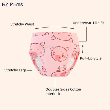 EZ Moms 6 Packs Absorption Toddler Potty Training Underwear for Boys 100% Cotton Toilet Training Pants 1T Leakproof Reusable Kid Confident Toddler Panties Dinosaur Pee Pants with Potty Sticker Chart