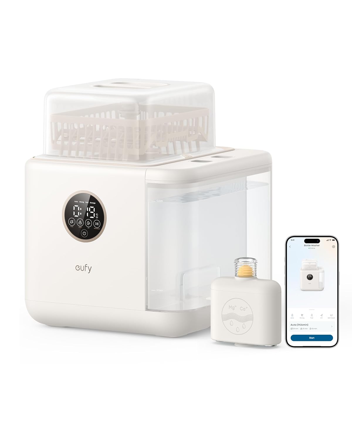 eufy Bottle Washer S1 Pro, Built-in Water Softener, All-in-One 3D HydroBlast Washer, 212°F Steam Sterilizer & Thoroughly Fast Dryer, Largest 10-Bottle Capacity, Smart App Control, Hands-Free