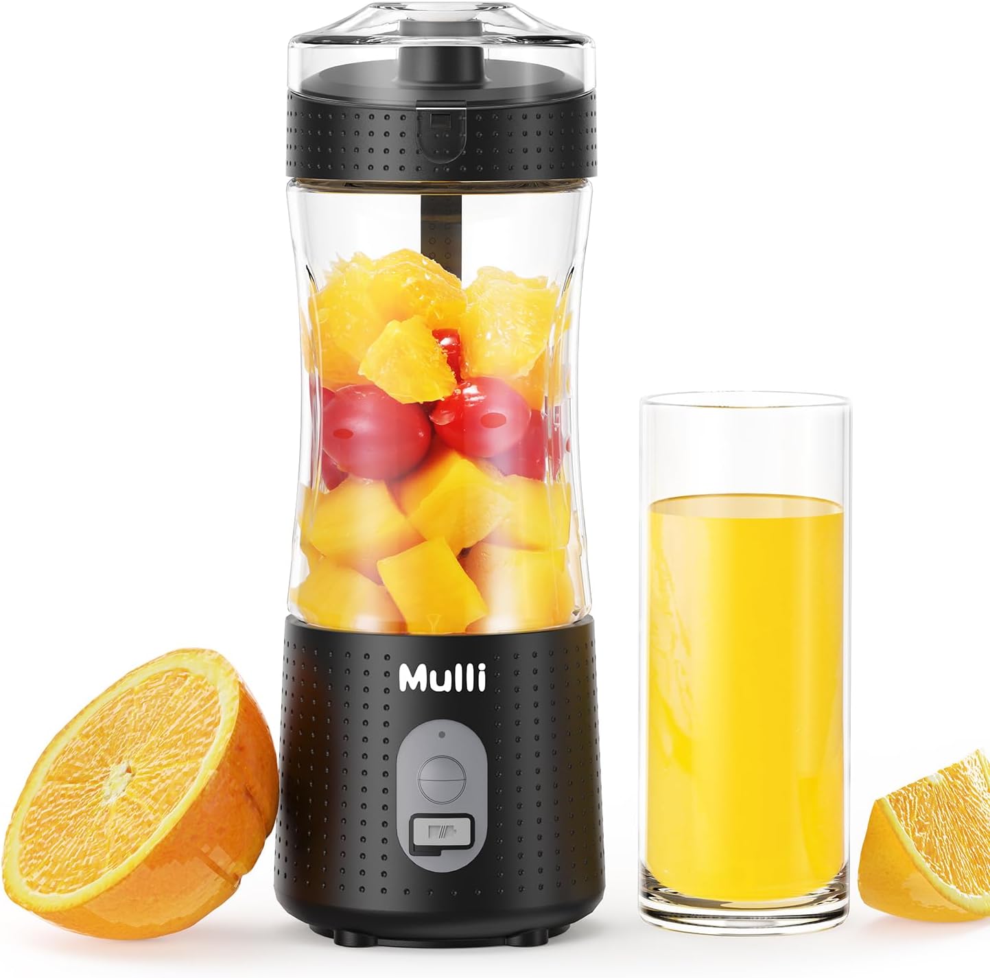 ‌Mulli Portable Blender 14oz-USB Rechargeable Smoothie Maker with 6 Stainless Steel Blades, Personal Mini Blender for Shakes, Baby Food, Travel, Gym & Kitchen, BPA-Free