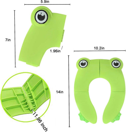 Toilet Potty Training Seat Cover, Travel Toilet Seat, Folding Non Slip Silicone Pads, Travel Portable Reusable Kids Toddlers Boys Girls, Carry Bag (Yellow - Duck)