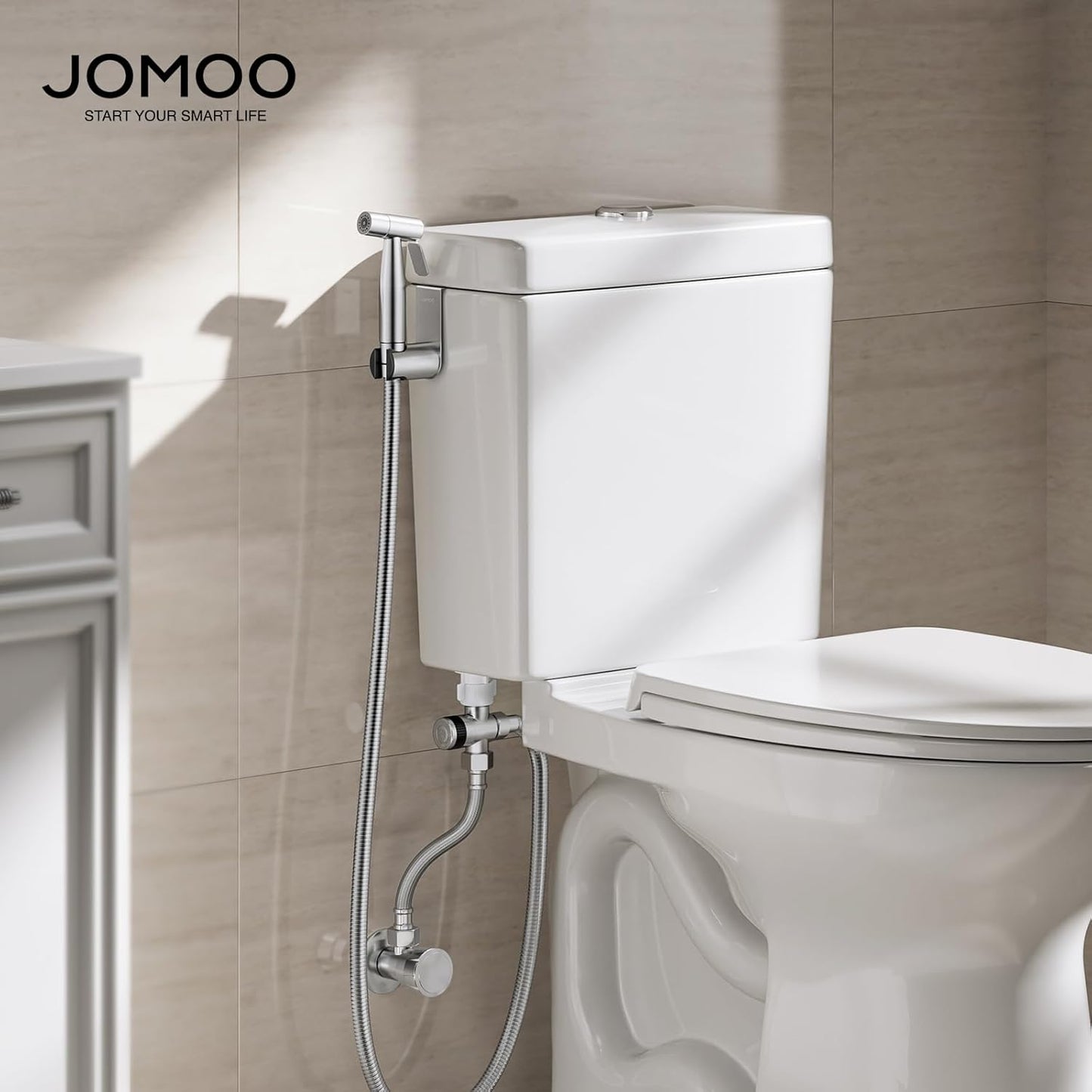 JOMOO Bidet Sprayer for Toilet, 304 Stainless Steel Handheld Bidet Sprayer for Toilet with 47" Bidet Hose, Adjustable Water Pressure Jet Spray for Toilet & Shattaf for Personal Hygiene, Cloth Diaper