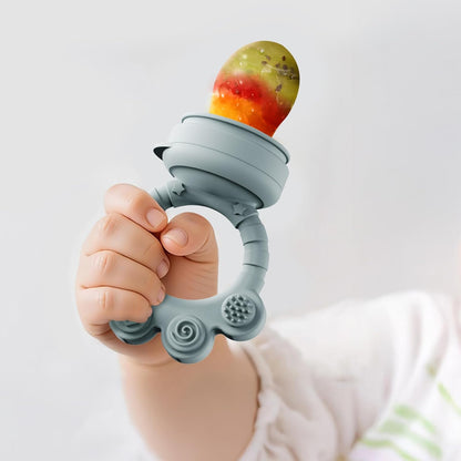 2 Pack Baby Fruit Food Feeder+Breastmilk Popsicle Molds,Baby Teethers,BPA Free,2mm Fine Holes to Prevent Choking,Perfect for Teething Relief & Infant Solid Food Introduction,3 M+（ Mauve Pink, Cream）