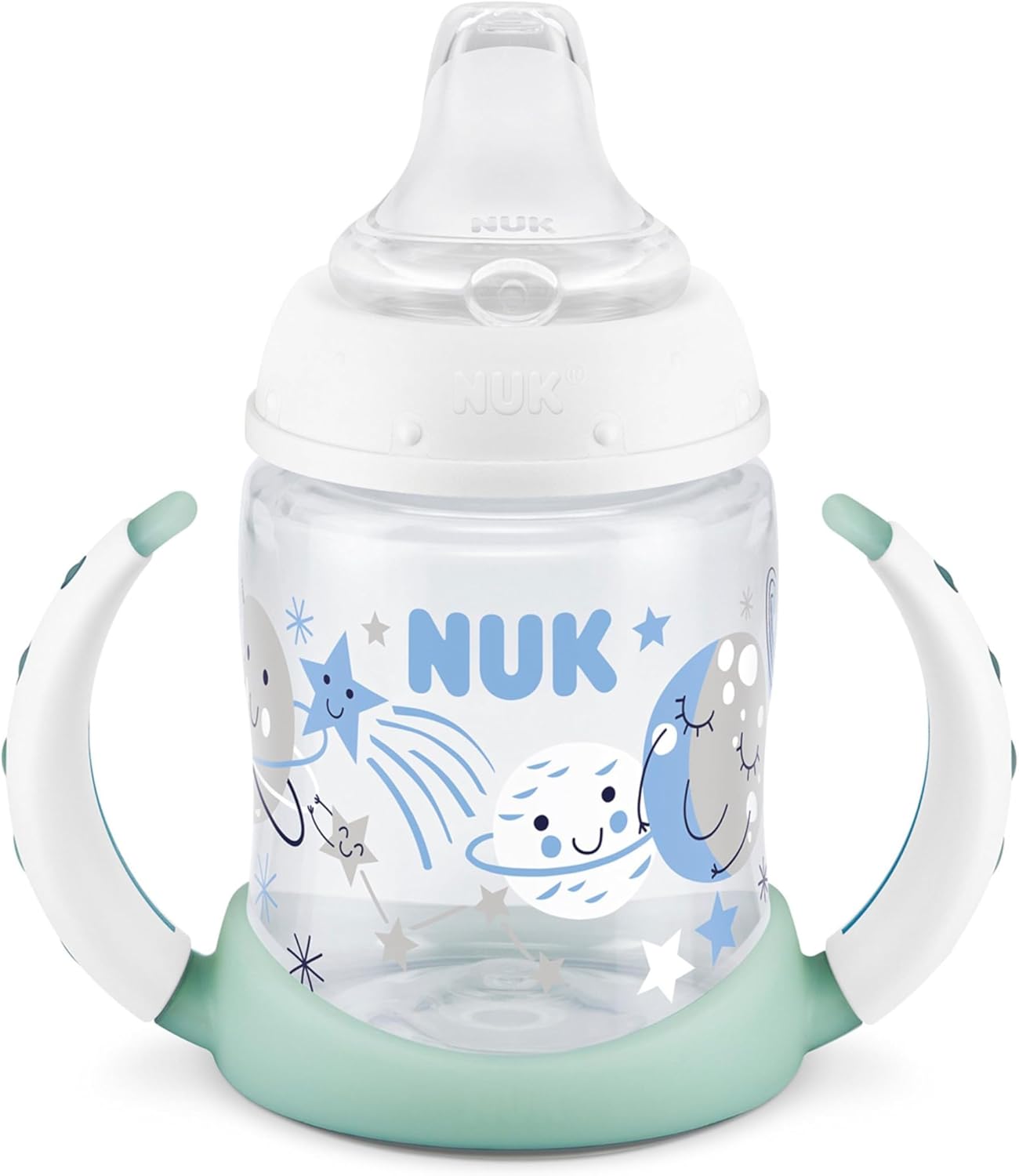 NUK Learner Cup, 5 Oz, Pack of 2, Pink Hearts, Soft Spout, Easy-Grip Handles, BPA Free, Spill Proof, Transition Sippy Cup