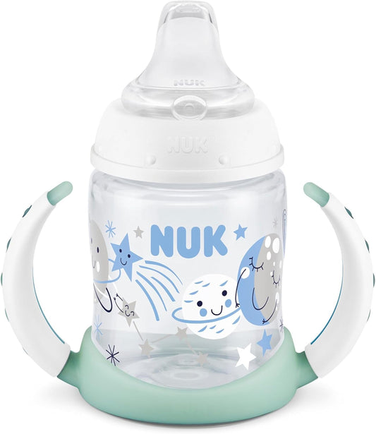 NUK Learner Cup, 5 Oz, Pack of 2, Pink Hearts, Soft Spout, Easy-Grip Handles, BPA Free, Spill Proof, Transition Sippy Cup