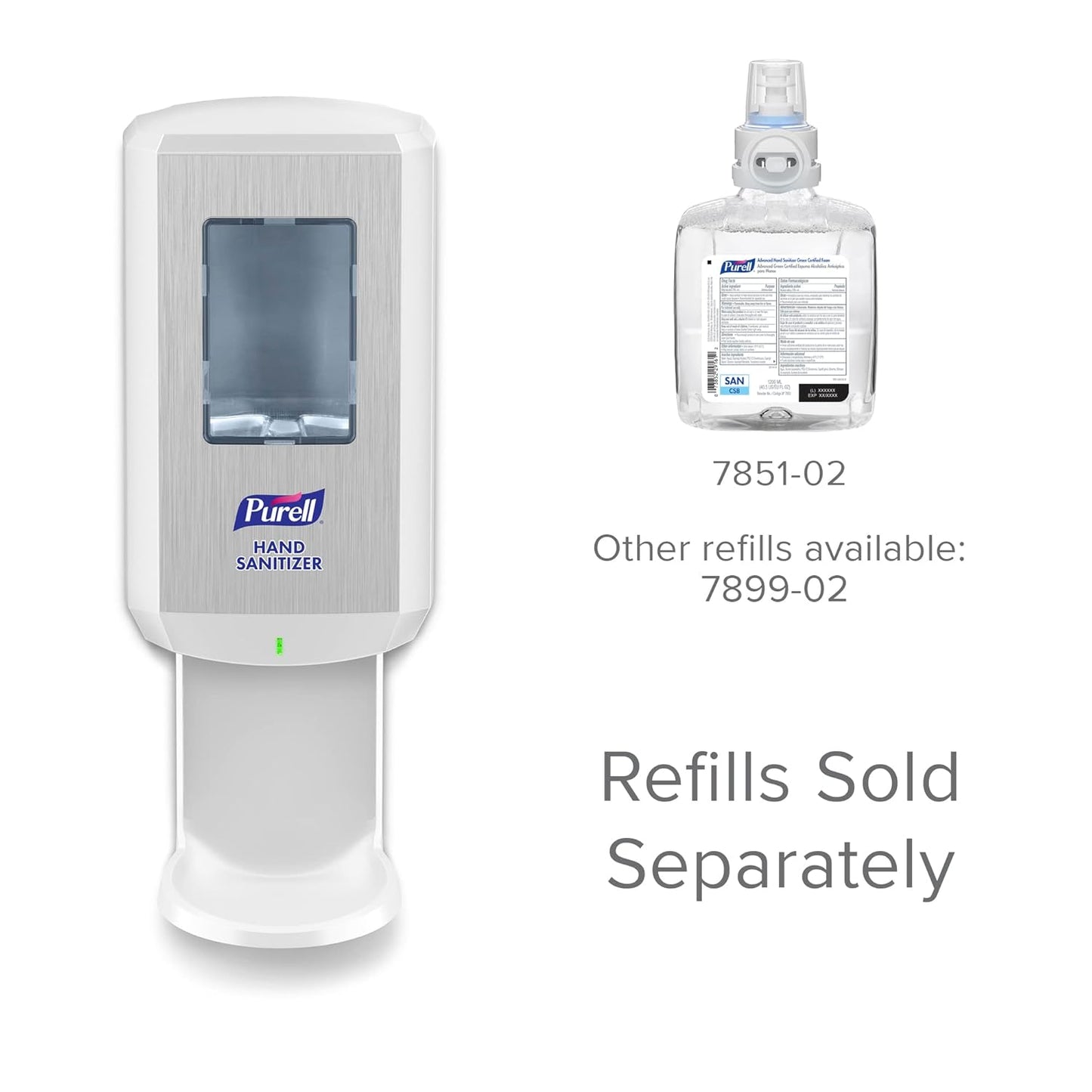 PURELL CS8 Automatic Hand Sanitizer Dispenser, White, for PURELL CS8 1200 mL Hand Sanitizer Refills (Pack of 1) – 7820-01