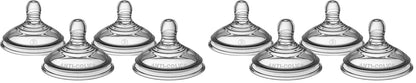 Tommee Tippee Advanced Anti-Colic Baby Bottle Nipples, Breast-Like for A Natural Latch, Soft Silicone, Medium Flow, 3+ Months, Pack of 6