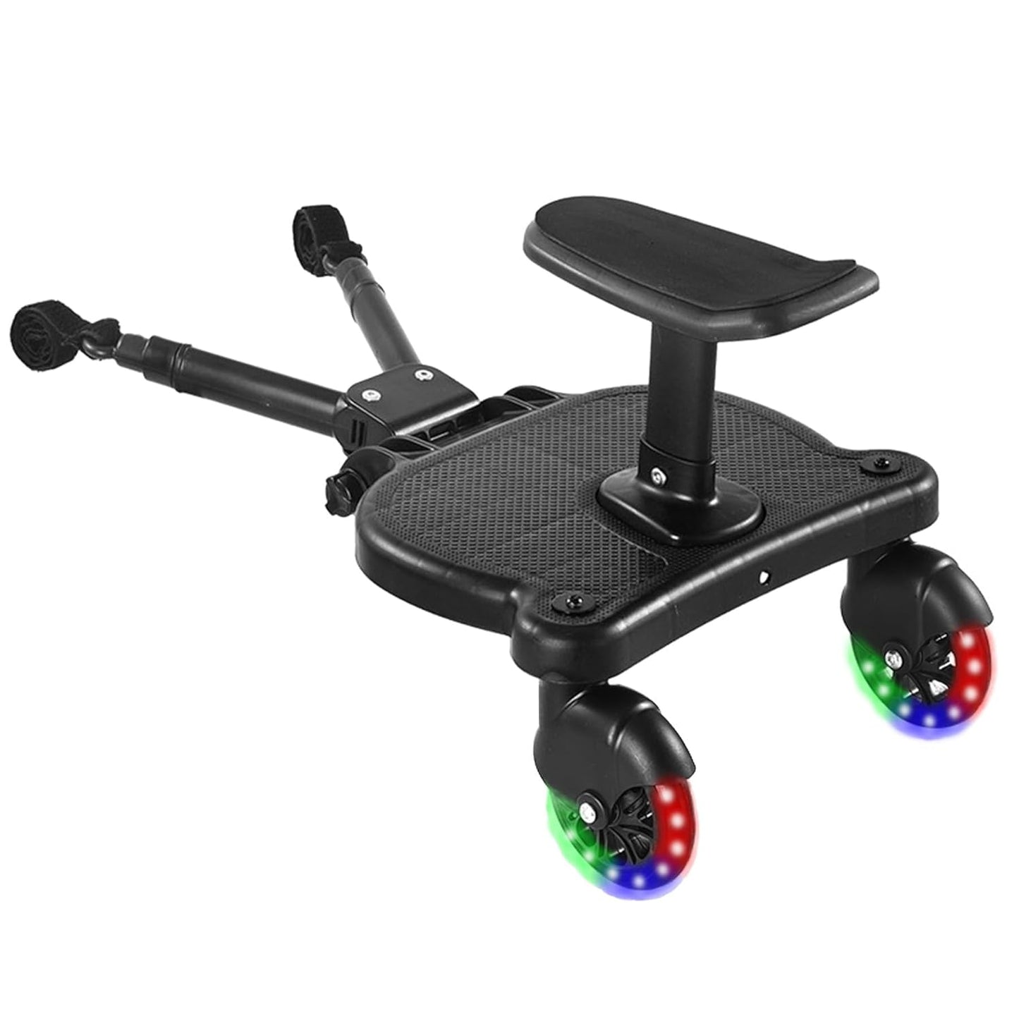 2026 New-Universal Stroller Board with Detachable Seat, 2in1 Sit and Stand Stroller Connectors for Most Strollers, Holds Children Up to 55 LBs Stroller Standing Board(Black)