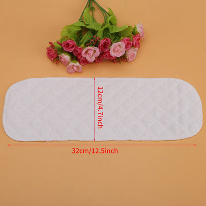 Soft Diaper, 10PCS Breathable Baby Toddler Cotton Modern Cloth Nappy Liners Double Water Absorb Reusable Fits Most Babies (Six Layers 32x12cm)