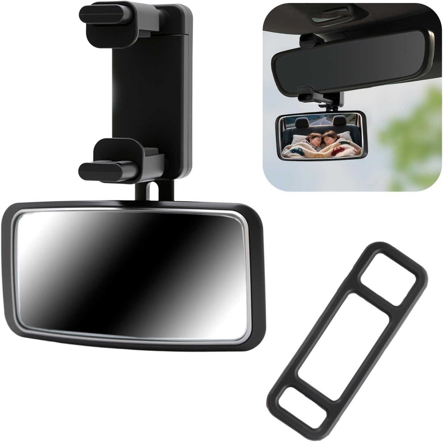 Baby Car Mirror Rear Facing with Hanging Collet,Practical Car Mirror for Baby Rear Facing with 360° Adjustable & Larger Curved Field of View,Shock Resistant Babies Mirrors for Cars