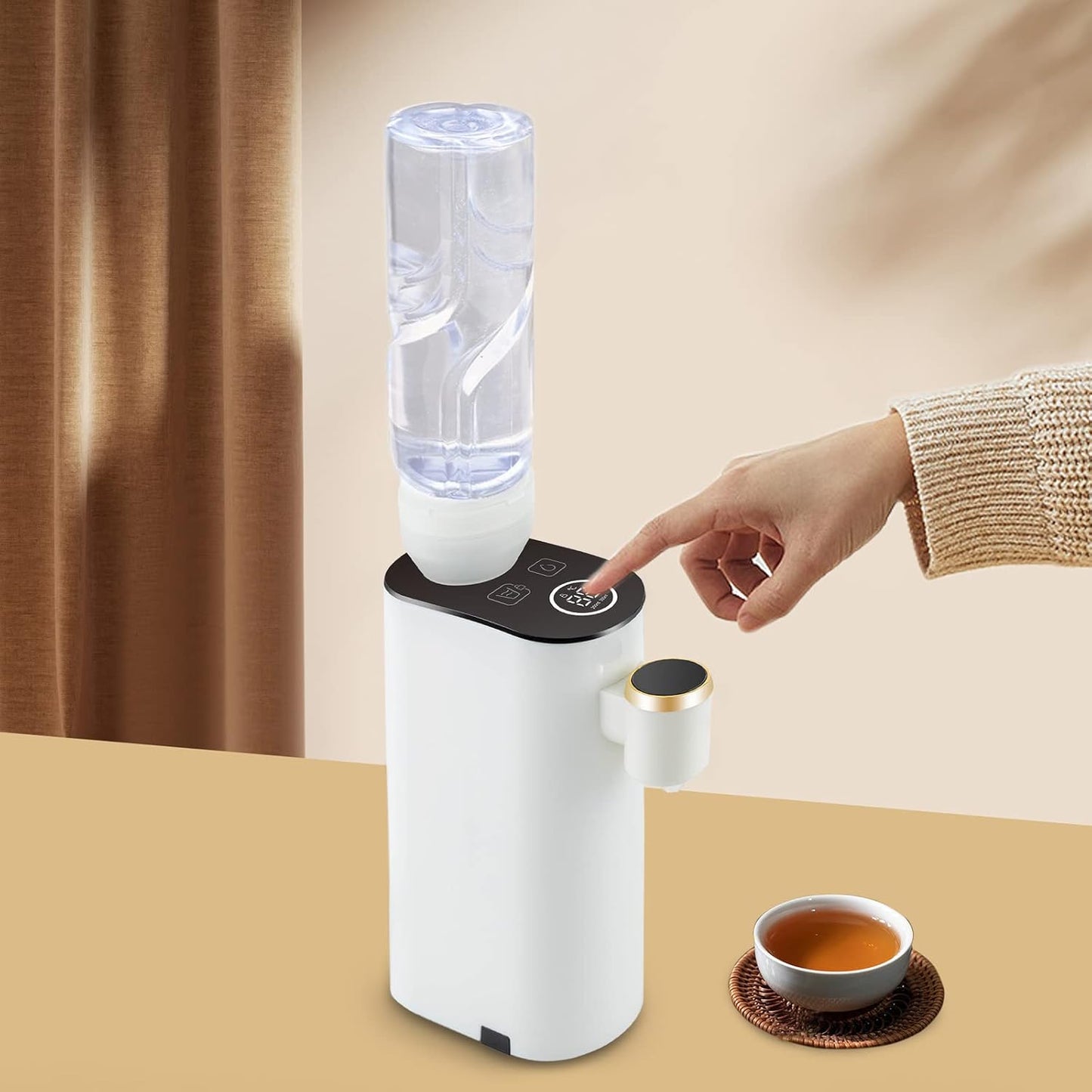110V 1500W Instant Hot Water Dispenser 5 Temperatures Bottle Warmer Formula Dispenser, Mineral/Bottled Water Dispenser Choices Portable Water Warmer for Travel Hotel (Single Machine)