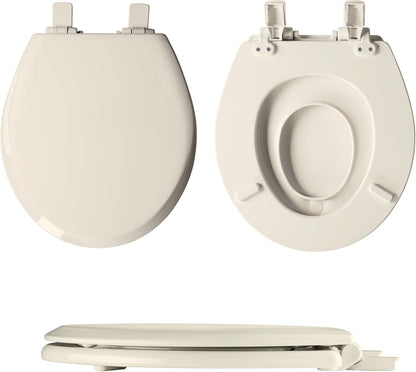 Mayfair NextStep2 Toilet Seat with Built-In Toddler Potty Training Seat, Slow Close, Easy Clean, Magnetic Removable Kids Seat, ELONGATED, Biscuit