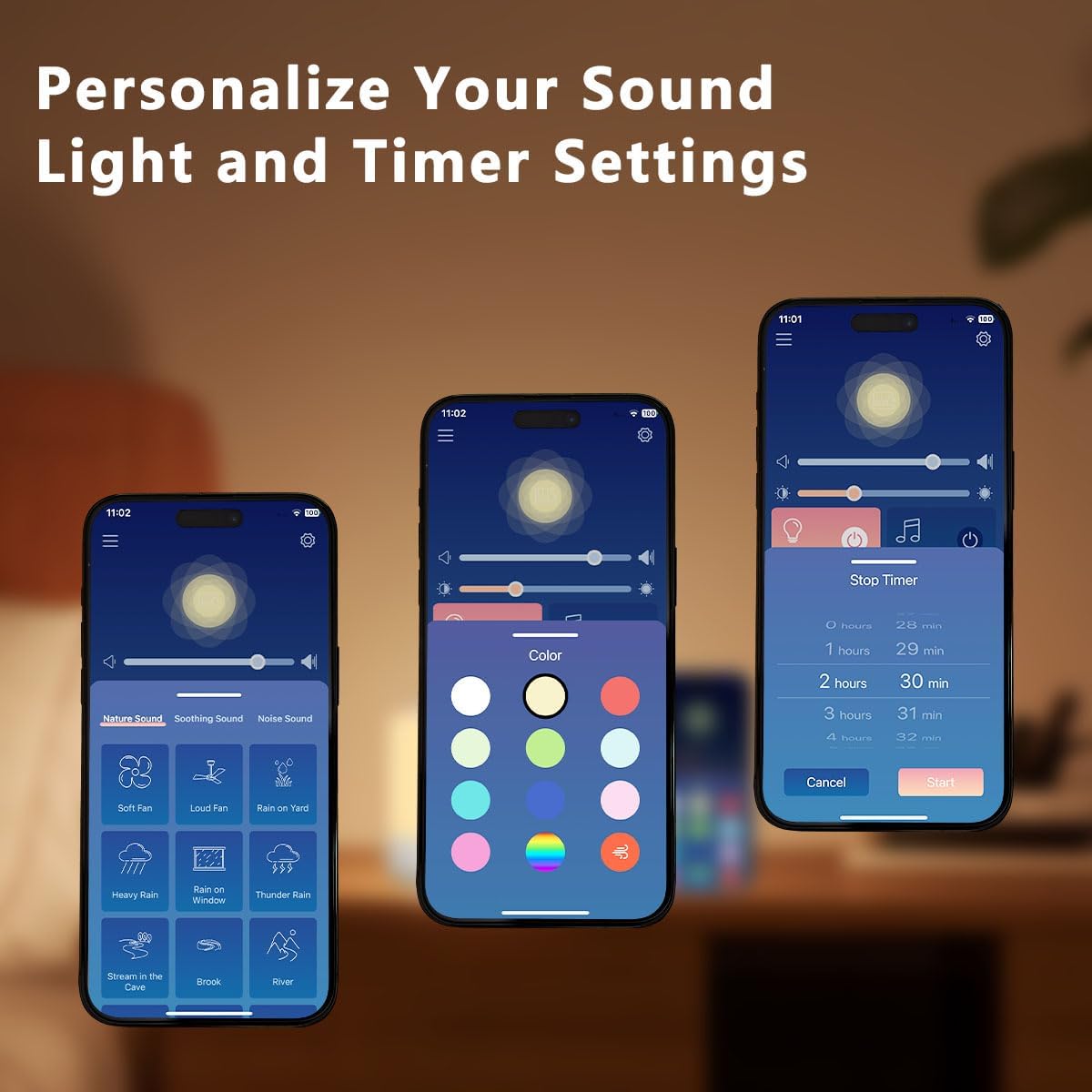 Easysleep White Noise Sound Machine with 30 Soothing Sounds 12 Night Light 32 Volume 3 Timers Portable Sleep Sound Machine for Office Travel Noise Canceling Lullaby & Rain Sound for Baby, Adults