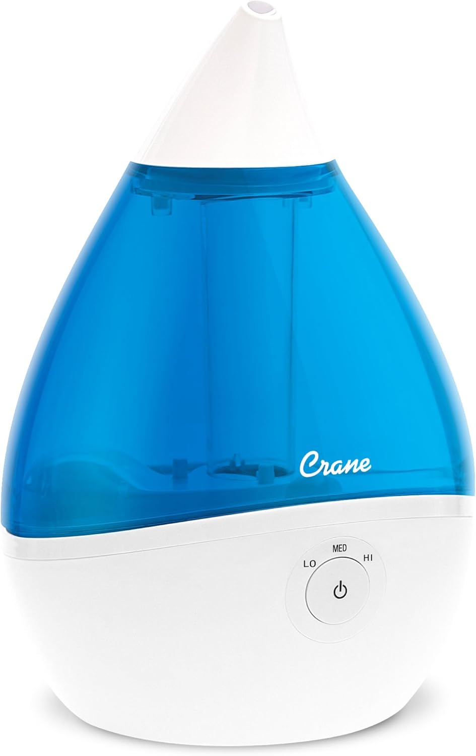 Crane Droplet Ultrasonic Small Air Humidifiers for Bedroom and Office, 0.5 Gallon Cool Mist Humidifier for Plants and Home, Humidifier Filters Optional, White