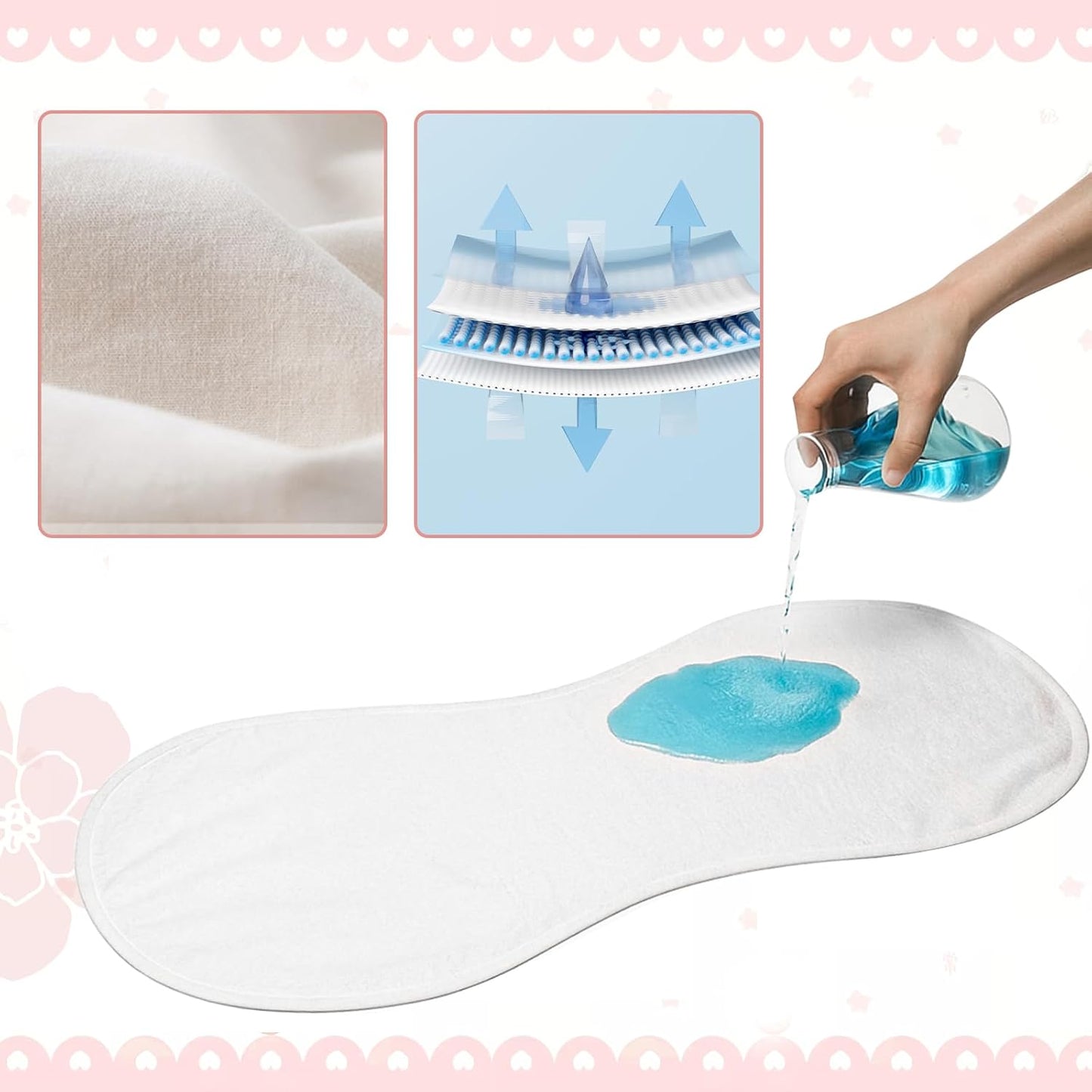 Hahafelt 3 Pcs Changing Pad Liners Fits in Peanut Shape Changing Pad Waterproof Diaper Mats Organic Cotton Peanut Mats are Warm on Baby's Back, Washable Reusable (Starry Style,Multicolor)