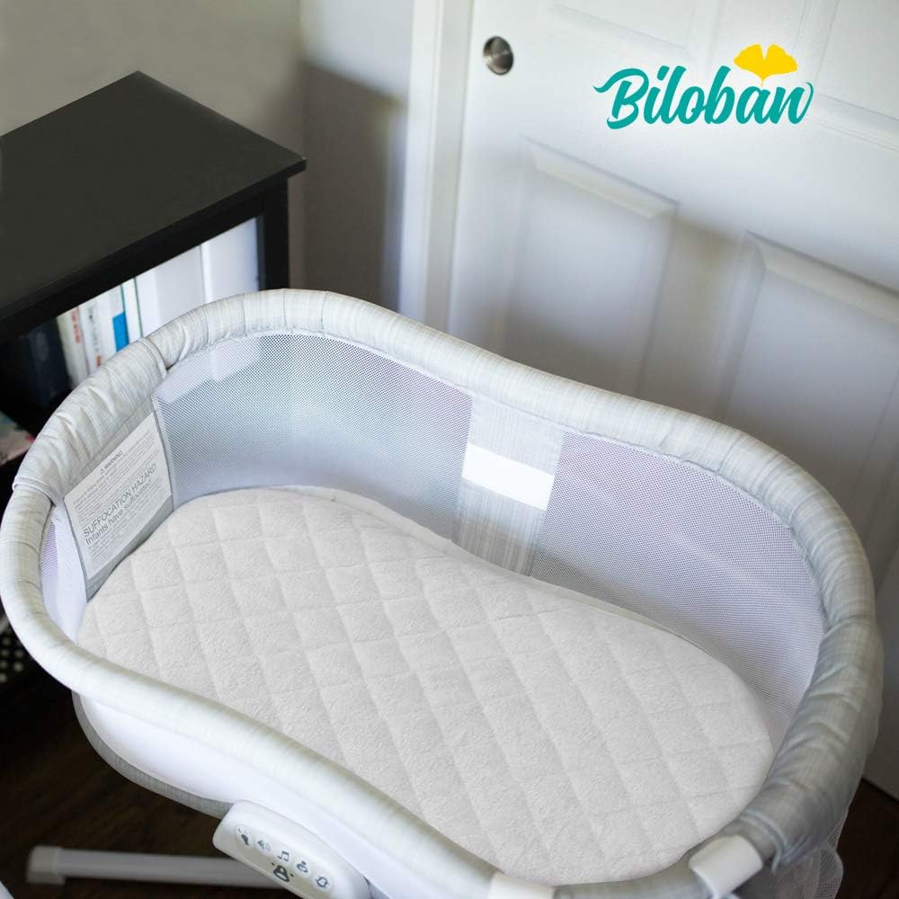 Bassinet Mattress Pad Cover for BCOL and bonbay Baby Bassinet Bedside Sleeper, 2 Pack, Waterproof Quilted Ultra Soft Surface