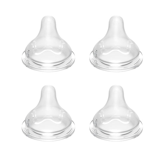 Silicone Nipples for Pigeon Bottles, Anti-Colic Replacement Nipple for Baby 6m+, BPA Free, Fast Flow, Size L, 4 Count