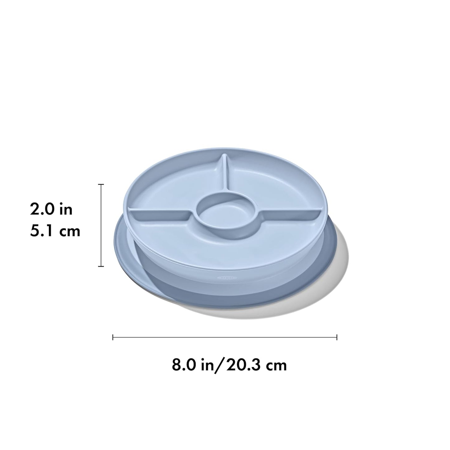 OXO Tot Stick and Stay Suction Divided Plate - Opal