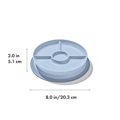 OXO Tot Stick and Stay Suction Divided Plate - Opal
