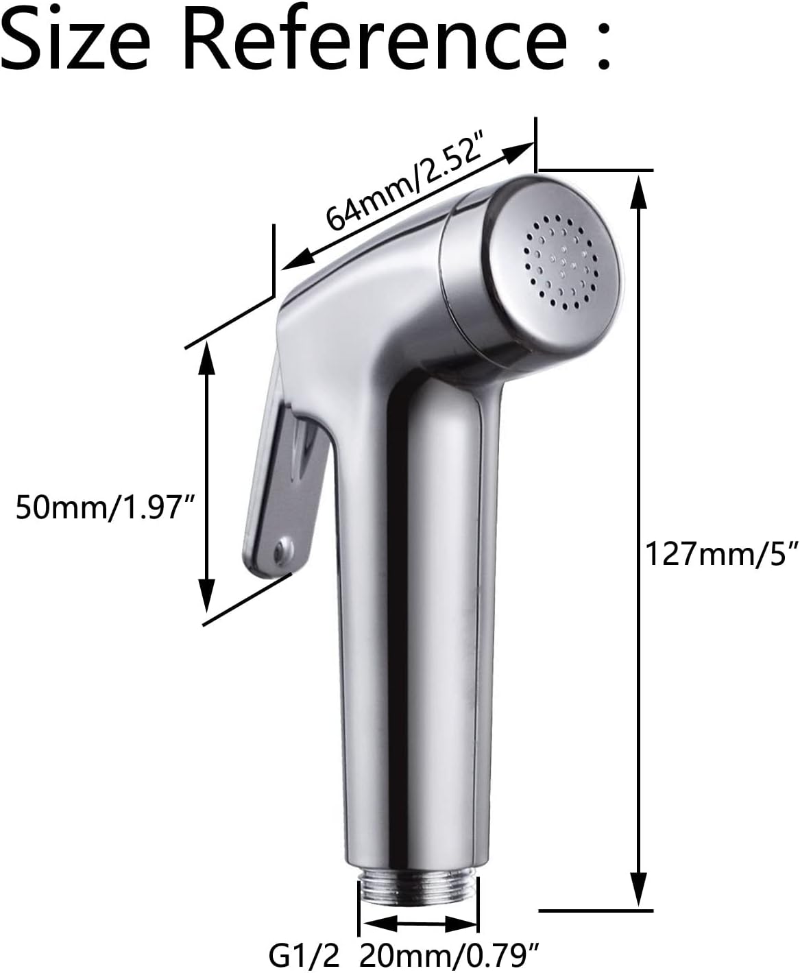 2 Pieces Bidet Sprayer Head Replacement for Toilet Cloth Diaper Shattaf Hand held Bidet Rinse Spray Head Replacement Chrome（only Sprayer）