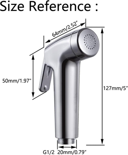 2 Pieces Bidet Sprayer Head Replacement for Toilet Cloth Diaper Shattaf Hand held Bidet Rinse Spray Head Replacement Chrome（only Sprayer）