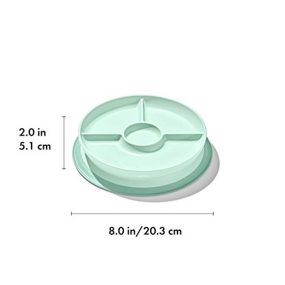OXO Tot Stick and Stay Suction Divided Plate - Opal