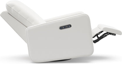 Graco Teddi Power Recliner Swivel Glider, Electronic Power Recline, Oeko-TEX 100 Certified, USB-A & USB-C Charger, Premium Cushioning & Comfort – (Ivory Basketweave)