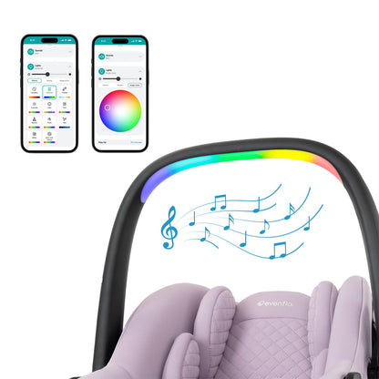 Evenflo LiteMax NXT Rear-Facing Lightweight Preemie and Infant Car Seat 3-30lbs with SensorySoothe. Easy Install with Base (Quartz)