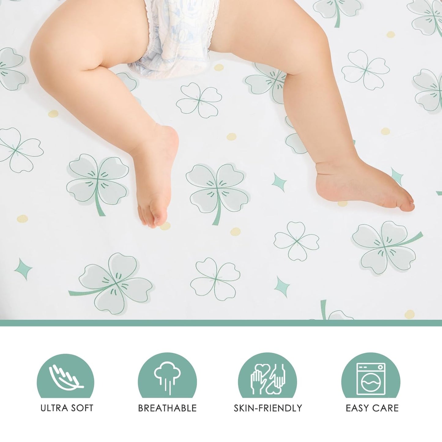 4 Pack Baby Bassinet Sheets - 35"x20" Bedside Bassinet Sheets for Newton, Ezebaby, AMKE & Other Large Bedside Sleeper | Ultra Soft & Skin Friendly Bassinet Fitted Sheets for Boys Girls