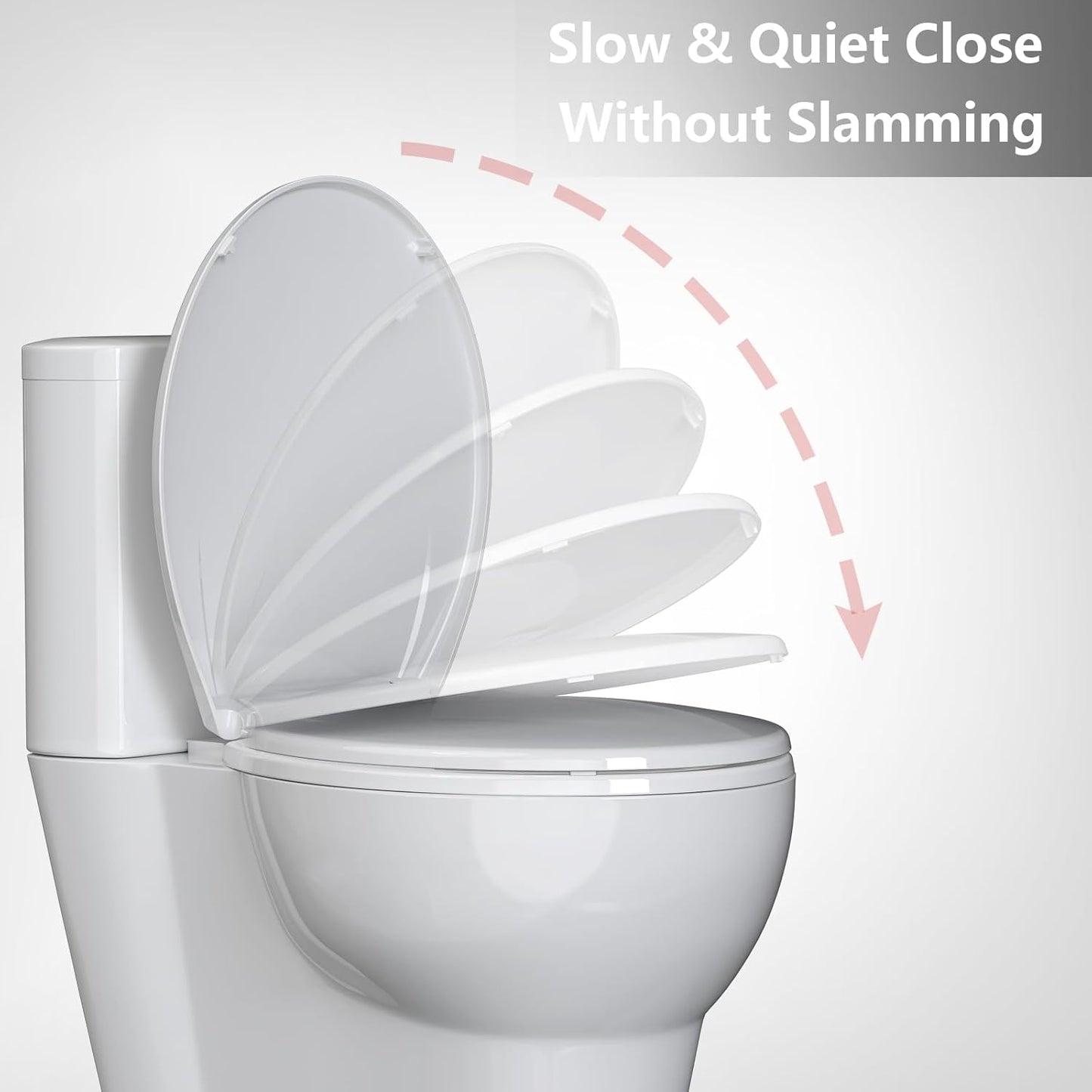 Toilet Seat Round,Toilet Seat with Toddler Seat Built in, Potty Training Toilet Seat Round Fits Both Adult and Child, with Soft Close,Easy Install and Clean - White, Round