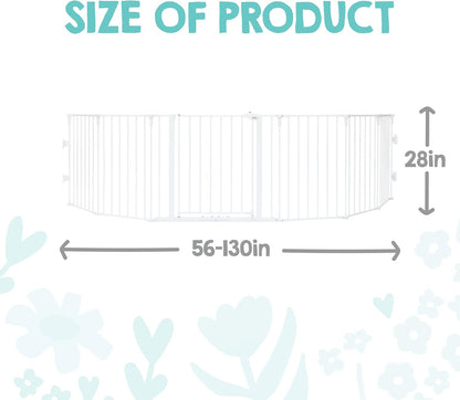 Regalo Safety 192" Super Wide Baby Gate & Play Yard, 2-in-1 Convertible Extra Wide Safety Barrier, Hardware Mounted for Toddlers & Pets, Tested & Safe for 30 Years, American Designed & Owned, White