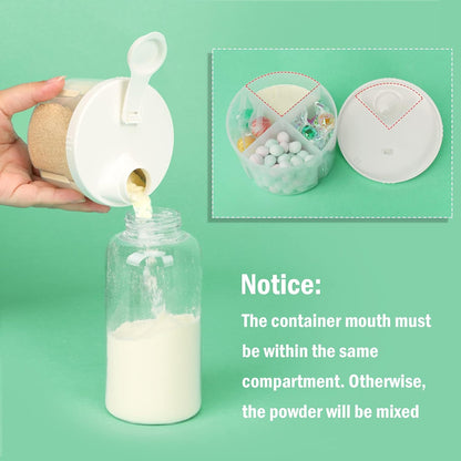 Accmor Baby Formula Dispenser On The Go, Non-Spill Rotating Four-Compartment Formula Container to Go, Milk Powder Kids Snack Container for Infant Toddler Travel Outdoor, Blue