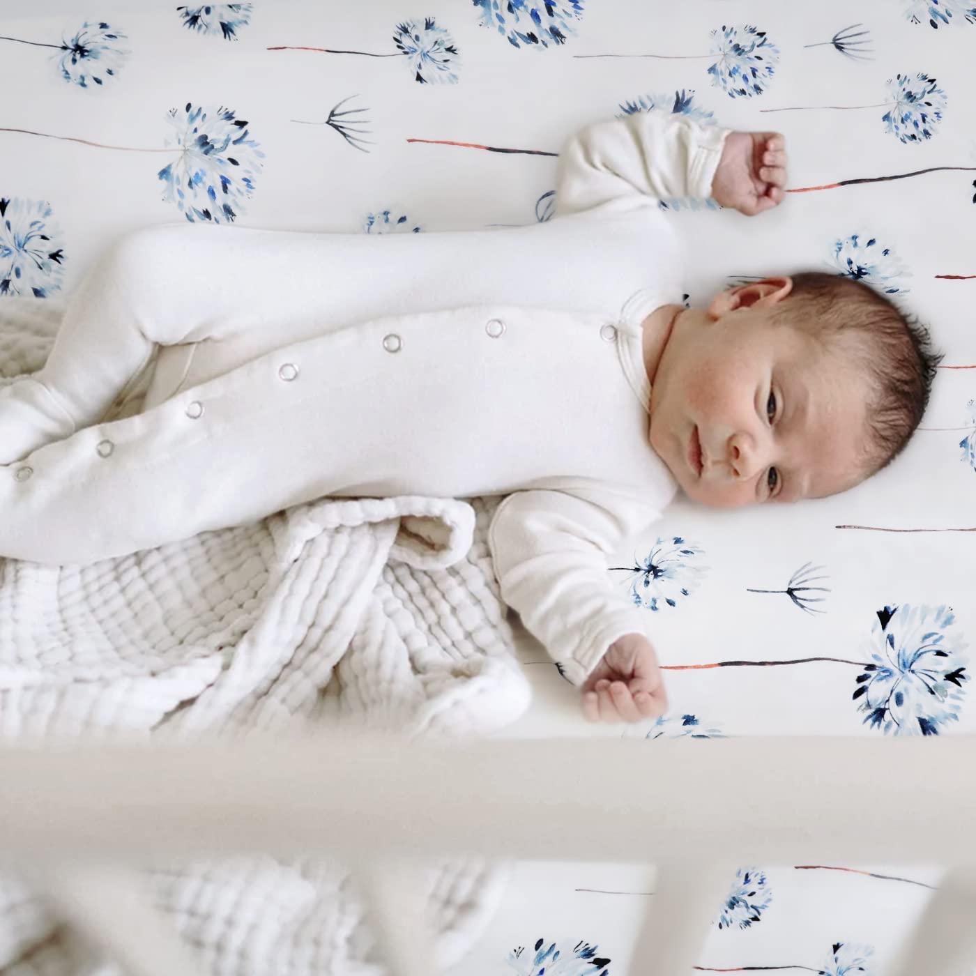 GRSSDER Stretch Ultra Soft Jersey Knit Fitted Pack n Play Playard Sheets Set 2 Pack，Fits Portable/Mini Cribs Sheets, Playards Mattress Pads, Stylish Watercolor Animals for Baby, Mint Green